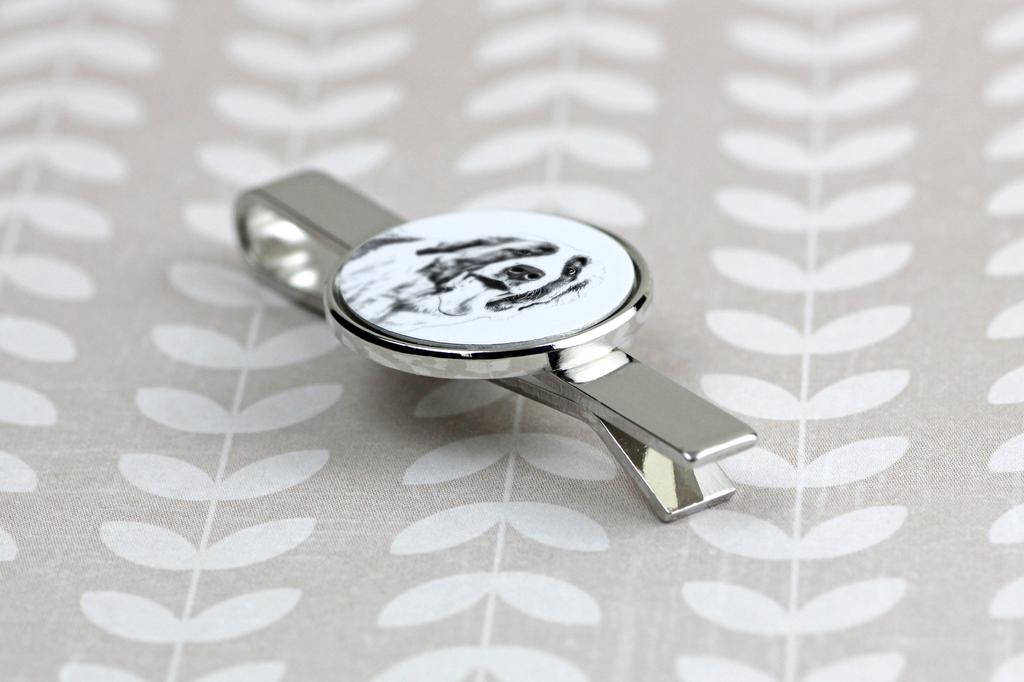 Aziz. Bernard, Saint Bernard, Alpine Mastiff, Bernhardiner - köpekli kravat klipsi, kişiye özel kravat klipsi, Art-Dog markasından bir erkeğe özel hediye