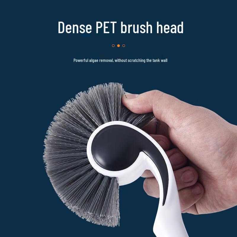 Moufu Long Handle Fish Tank Cleaning Brush with Algae Scraper