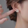 Two-Way Tassel Stud Earrings for Women: Sparkling Flower Design, Stylish 2022 Trend, Versatile with S925 Silver Needle.