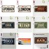 Tin Sign - Vintage Durable Metal Plaque Wall Decor, Home Office Bar Man Cave European Asian City Bar Birth Year License Plate
