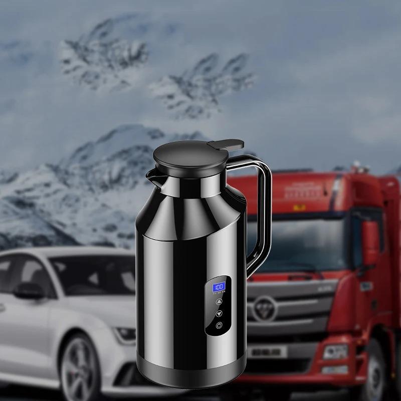 Car heating cup 1PC water kettle 12V24V insulation electric cup stainless steel intelligent temperature control 1.5L