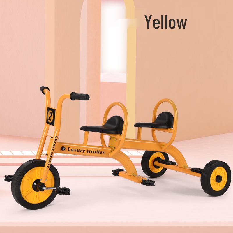 Kid's Early Learning Tricycle with Basket - Double Pedal Outdoor Ride-On Toy