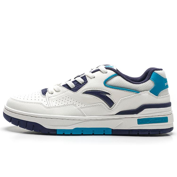 

new Anta Flame 4.0 Anti Slip Wear Resistant Low Top Skateboard Shoes Men s White Blue 39