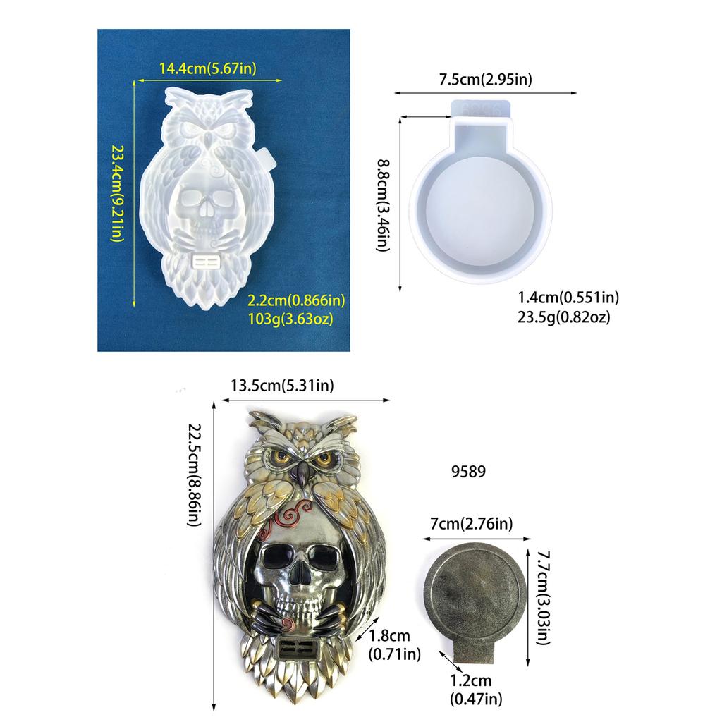 Moldes para candelabros con forma de búho y calavera, decoración creativa de pared, moldes de silicona para candelabros para hacer candelabros de bricolaje