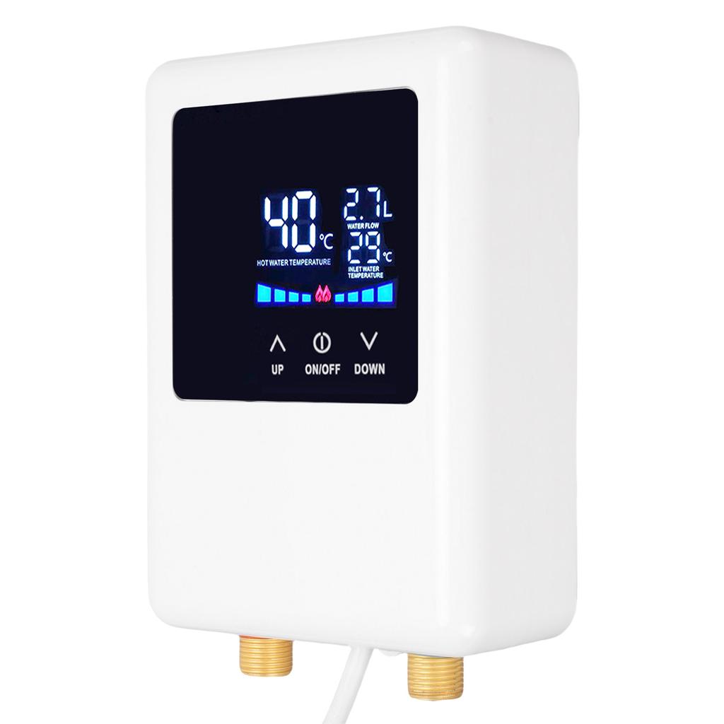 Water Heater 3000W Frequency Conversion Thermostat LCD Digital Display Touchscreen Hot Water Heater for Kitchen Bathroom