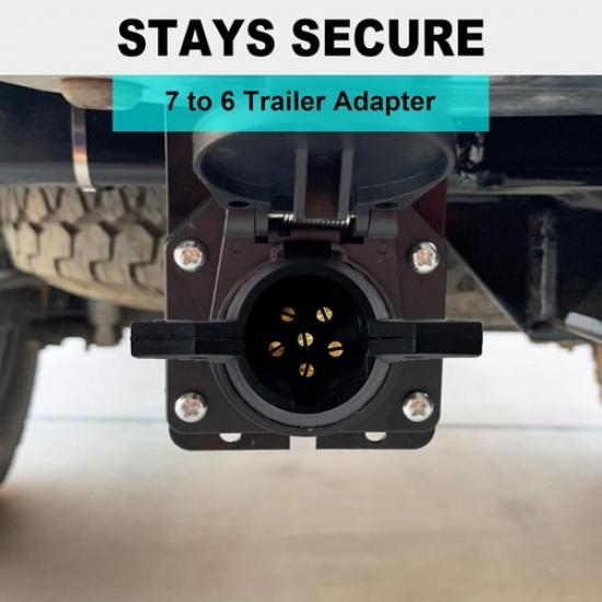Trailer Plug Adapter 7 RV Blade To 6 Pole Round, 6 Way To 7 Way Trailer Adapt