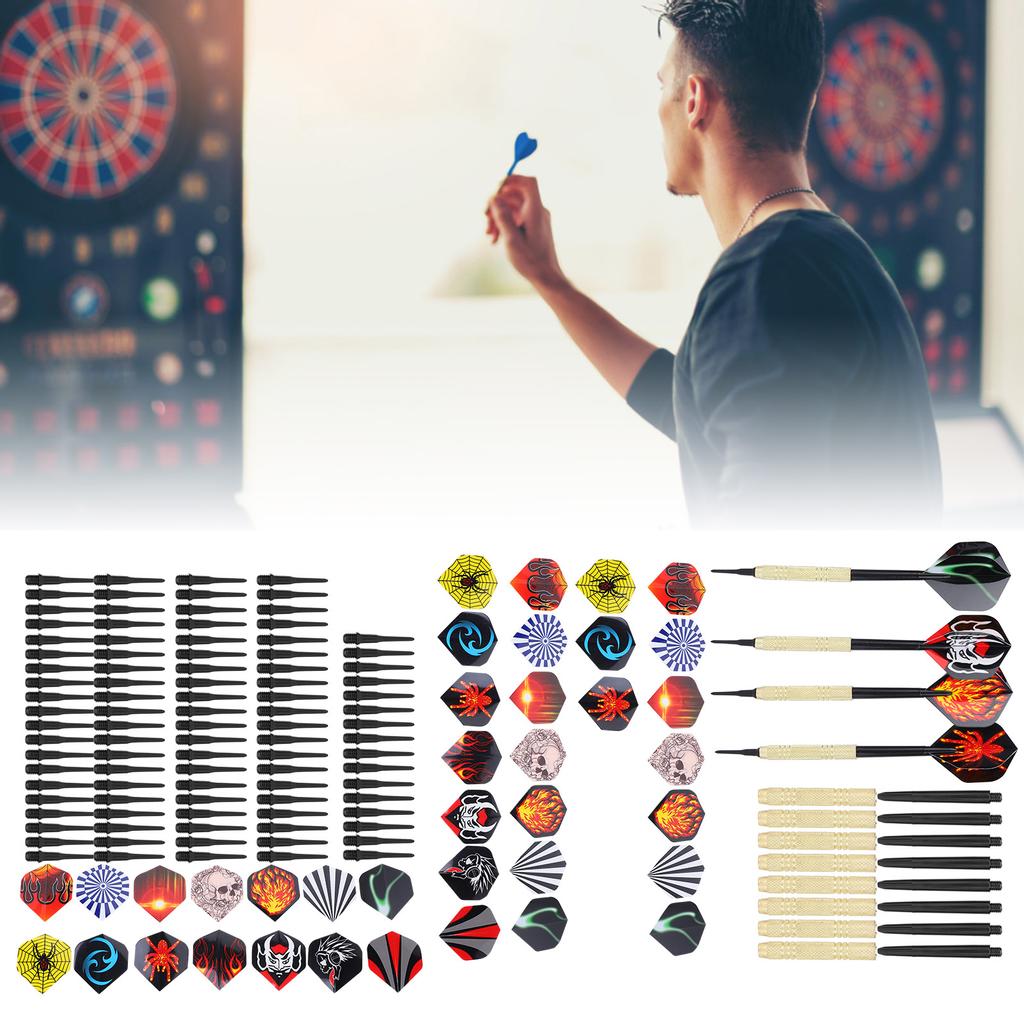 14G Safety Darts Set with 12Pcs Darts Shaft42Pcs Flights100Pcs Tips Training Tool