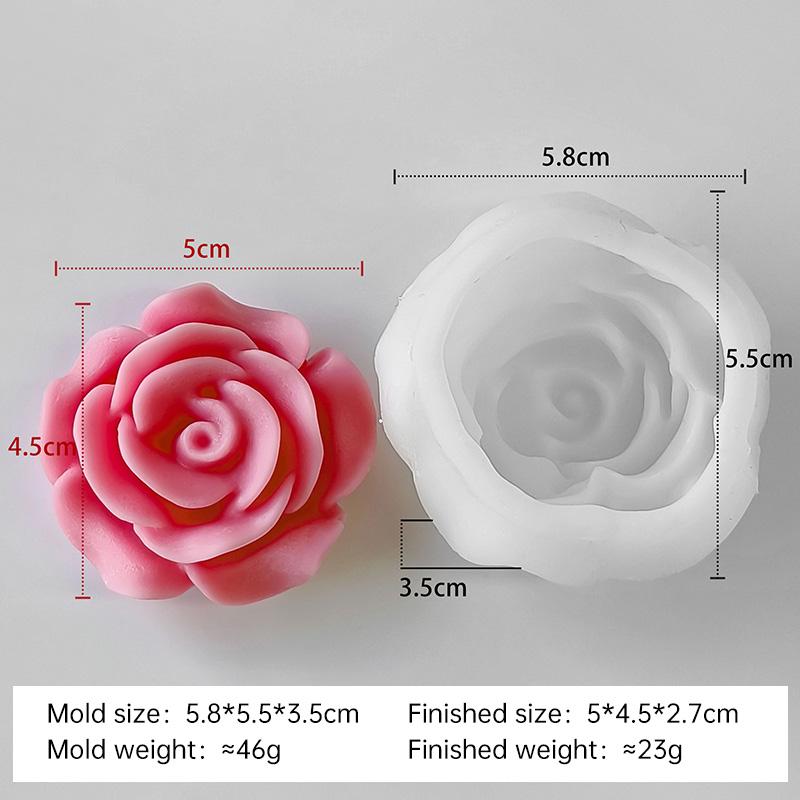 DIY Silikonová forma na svíčku s růží Ručně vyráběná forma na aroma sádru z pryskyřice Potřeby pro výrobu mýdla a svíček Formy na bonbony a čokoládu