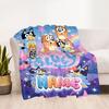 Bluey's Colorful Celebration Customize Your Name Blanket Throw Customizable Blanket Soft & Cozy Versatile for Chair Seaside Living Room Nap