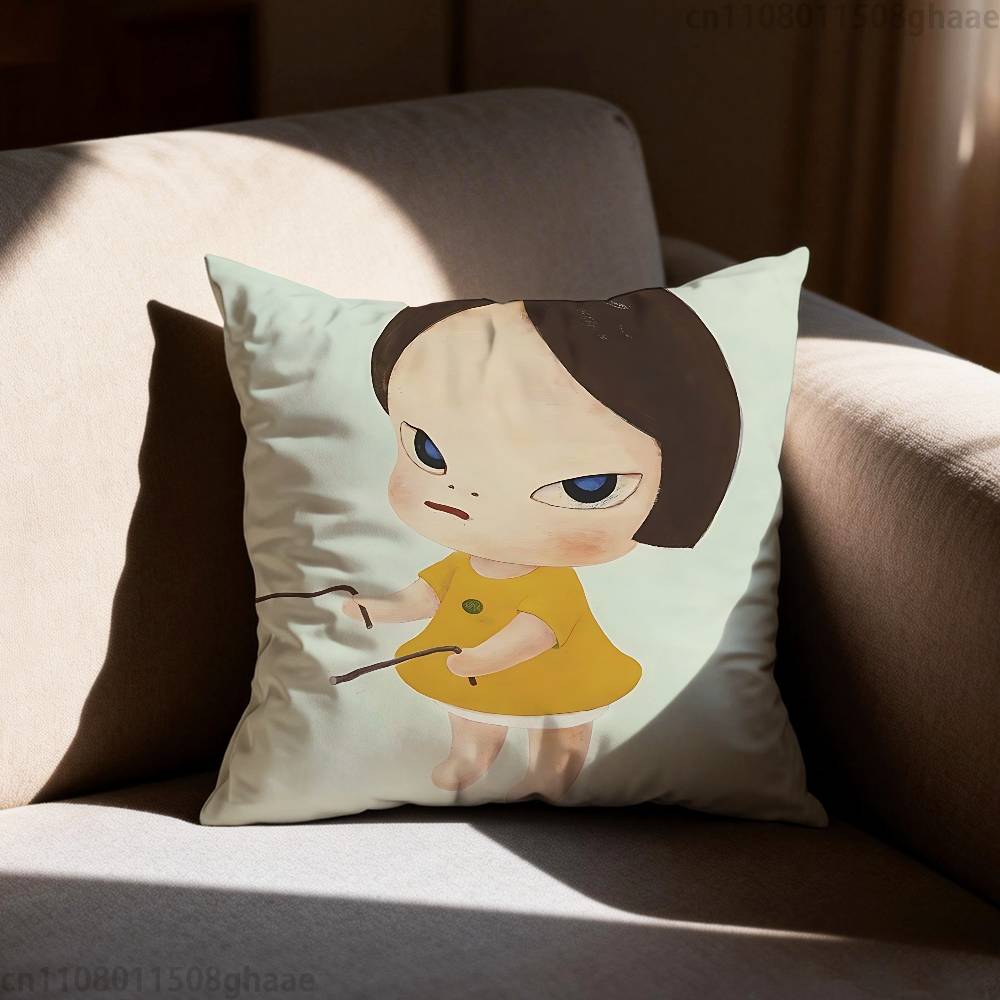 Creative Yoshitomo Nara  Pillow Case Sofa Living Room Bedroom Headboard Backrest Cushion Square Cushion Nap Time