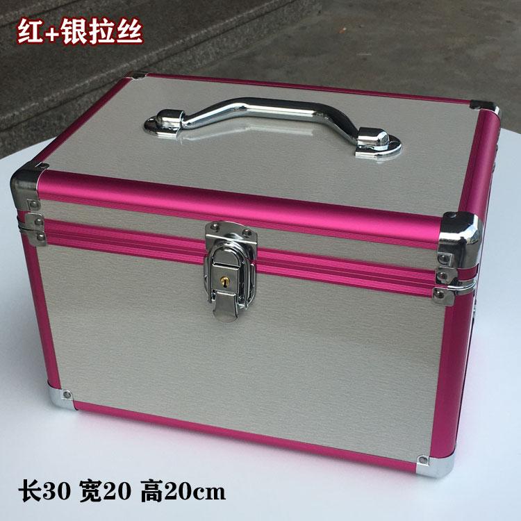 Large steel-reinforced cosmetic case with aluminum alloy frame,double-layer portable toolbox for foot bath tools