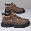 2025 Men's Autumn/Winter Fleece-Lined Leather Martin Boots – Warm, Versatile, Non-Slip Casual Footwear for Outdoor and Workwear.
