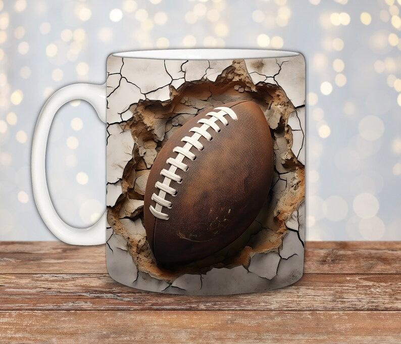 3D Регби Американский футбол Керамическая кофейная кружка Чашка для воды Спорт 301-400ml