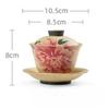 Red Ceramic Three Talents Cover Bowl Tea Maker, Old Retro Peony Small Teapot, Single Household High-end Tea Set