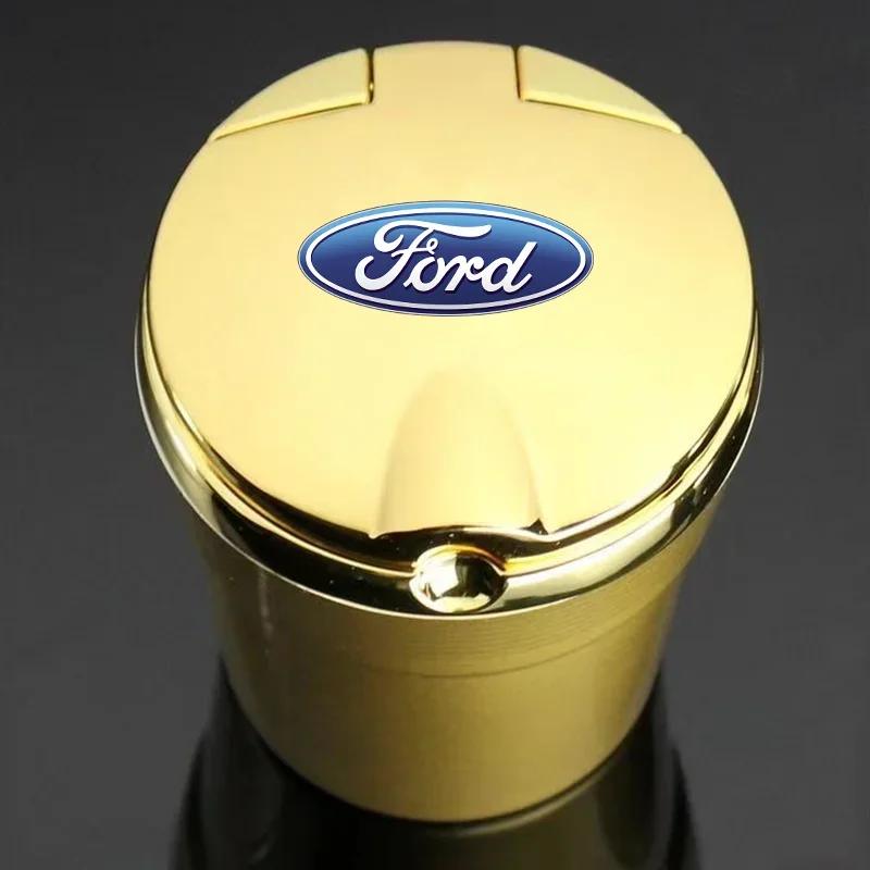 Neuer 2026 Autoaufkleber 2025 Heißer Auto-Aschenbecher mit LED-Licht Rauchloser Auto-Getränkehalter Für Fords 2 3 4 5 MK 2 6 7 Ranger Fiesta Kuga
