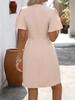 Damen Sommer Elegantes Kleid - Raffung an der Taille Einteiler Kurzarm Polyester