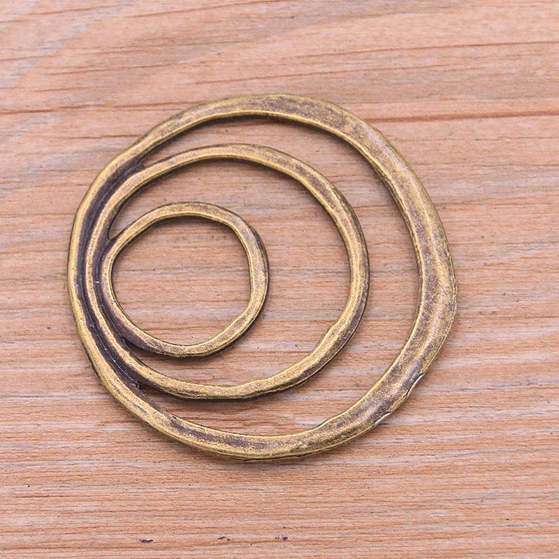 50mm Alloy Geometric Circle Pendants – 2 Colors DIY Jewelry & Bag Charms