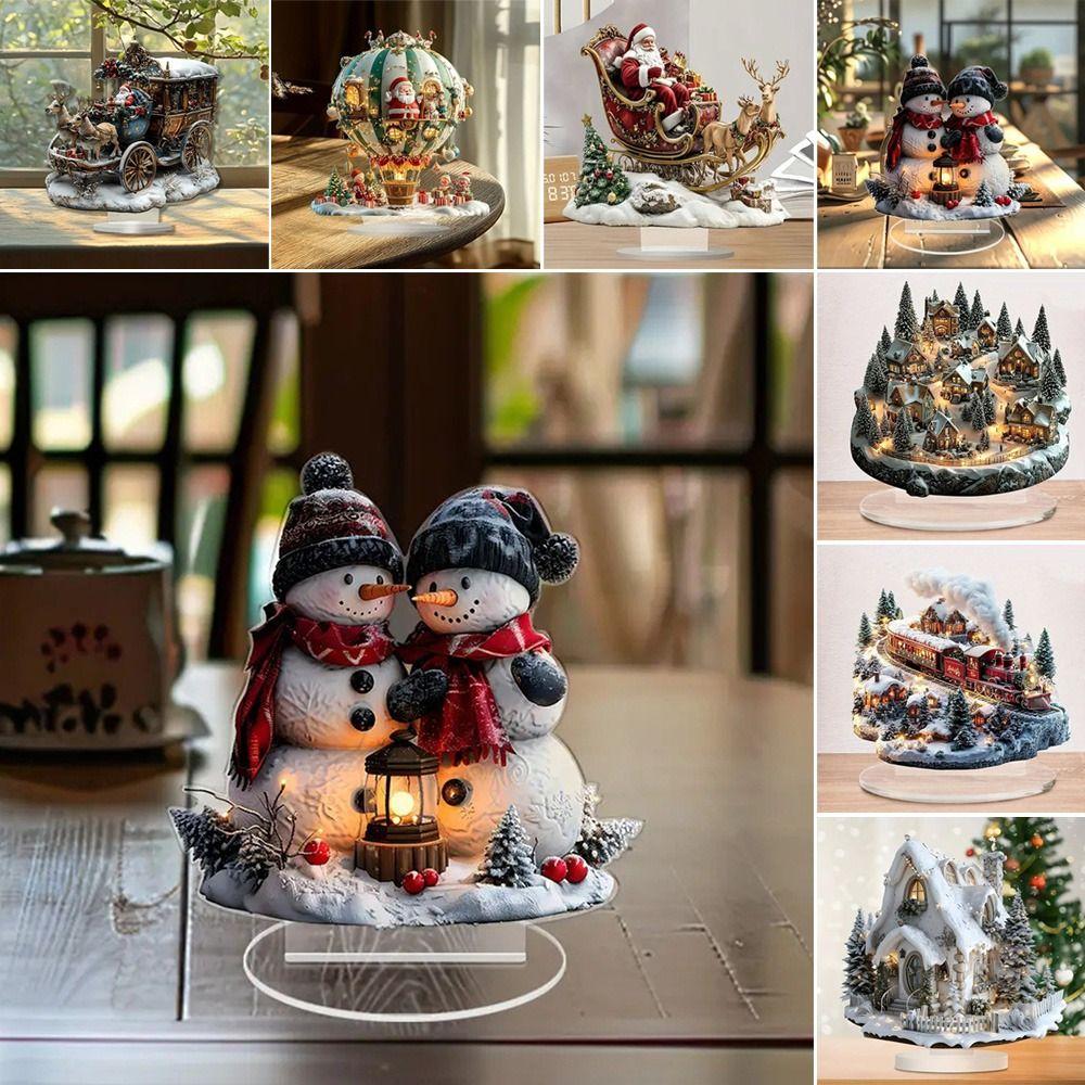 Creative Santa Claus Snowman Christmas Decoration New Year Multi-Scene Festival Decoration Xmas Table Ornament Home Office Decor
