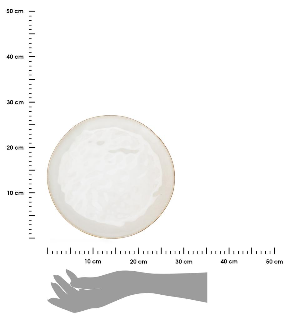 White Dinner Plate with Brown Edge 27.8 Cm