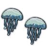 2 stücke Neue Pailletten Quallen Bestickt Eisen auf Nähen Patch Abzeichen Tasche Kleid Applique