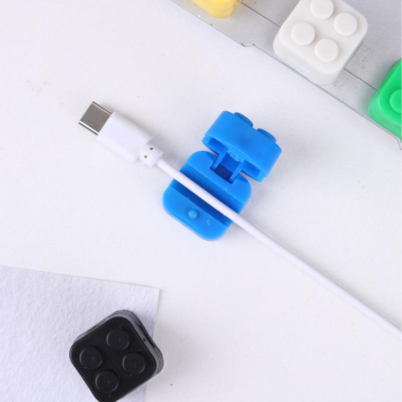 5PCS Building Block Cable Organizer Self-adhesive Cables Clips for Charging Cable Earphone Magnetic Cable Holder Wire Keeper