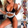 Summer Sexy Women Bikini Set Bathing Suit Soft Material Push Up V Thong Design