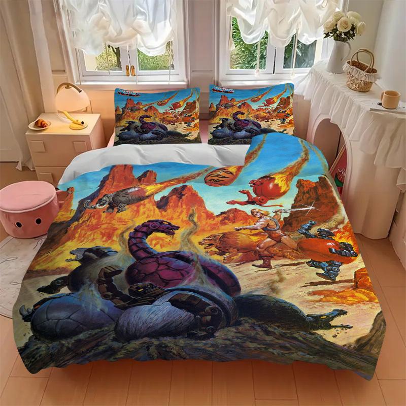 Masters Universe Adventure Print 3Pcs Bedding Setduvet Cover With 2 Bedropillowcase Home Birthday Gift