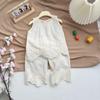 Girls Summer Thin Breathable Set of Small Children In Lace Sleeveless Undershirt + Wide-legged Pants Comfortable Leisure Two-piece Set