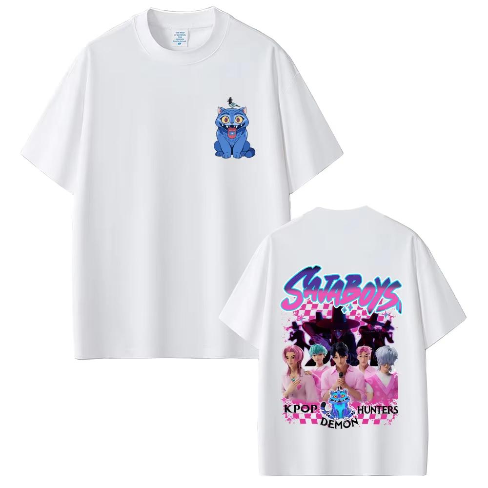 Movie KPop Demon Hunters Saja Boys Derpy Tiger T Shirts Men Women Fashion Oversized Streetwear Male Casual Soft Cotton T-shirts