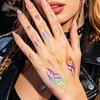 Event Makeup Tattoos 5 Sheets Holographic Lightning Tattoos, Waterproof Flash Temporary Safe Face Stickers, Full Color Body Art for Festival