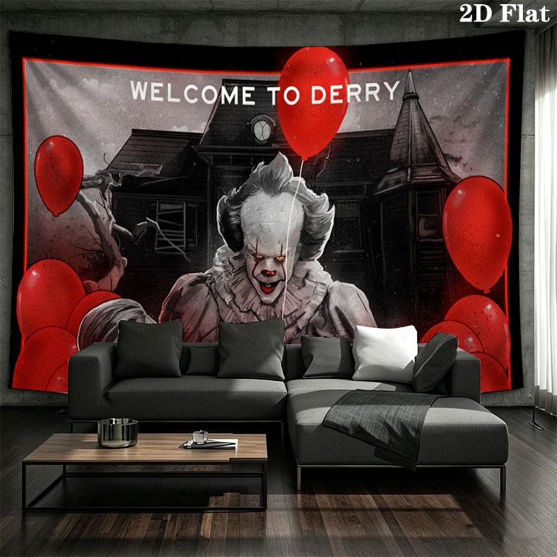 Pennywise Wall tapestry, aesthetic printed fabric blanket, suitable for bedroom, living room, and home decor.