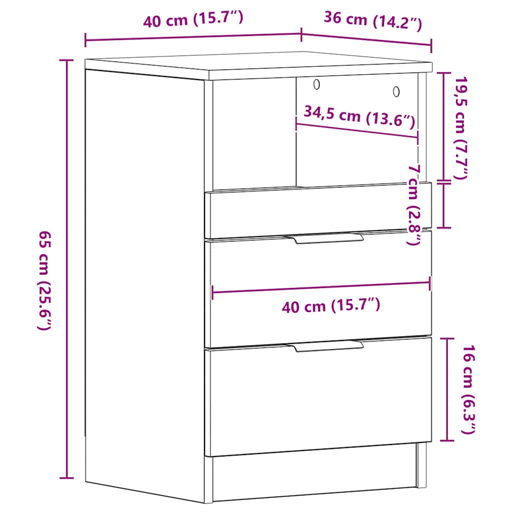 Nightstand Sonoma Oak Particleboard