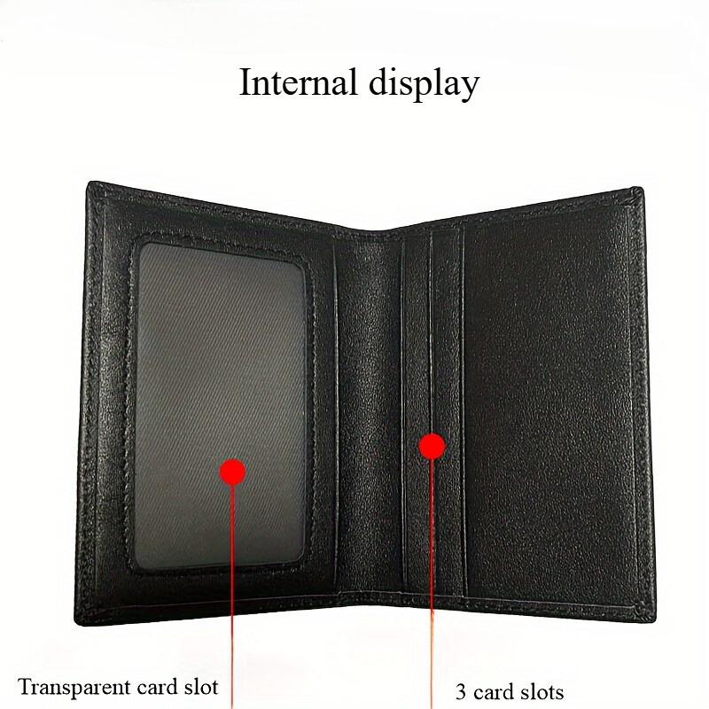 Top-grain Leather Wallet with ID and Credit Card Slots Men's Ultra-slim Vertical Cardholder Design Business VIP Bank Card Case and Card Organiser