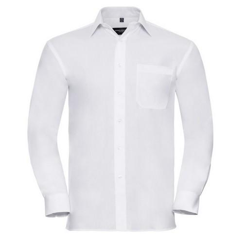 Russell Collection Mens Cotton Poplin Long-Sleeved Shirt