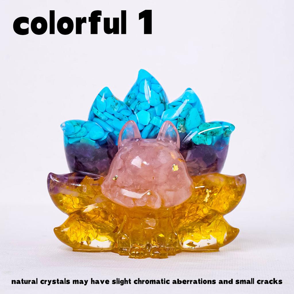 Crystal Macadam Gumming Resin Nine Tailed Fox Loveliness Animal Household Supplies Aquarium Decoration