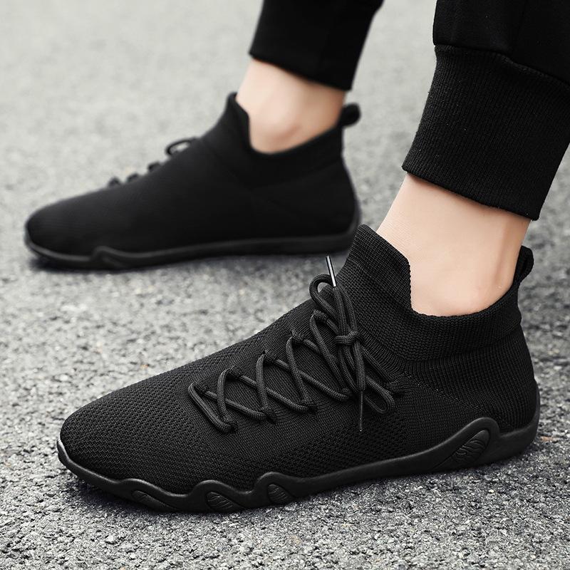 Повседневная мужская обувь 2024 года новая весенняя дышащая сетчатая обувь для бега для подростков и мальчиков спортивная модная обувь 39 чёрный 1718₽