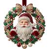 Festive Home Accents Cute Santa Christmas Ornaments, 2D Flat Acrylic Claus Hanging Durable Festival Ornaments Decoration for Holiday Tree, Indoor,