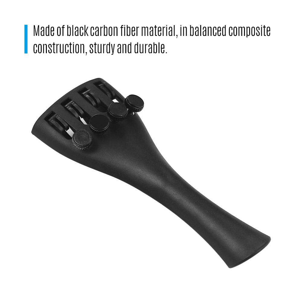 Carbon Fiber Violin Fiddle Tailpiece for 1 8 Violins with Four Fine Tuners and Tailpiece Gut Cord Professional