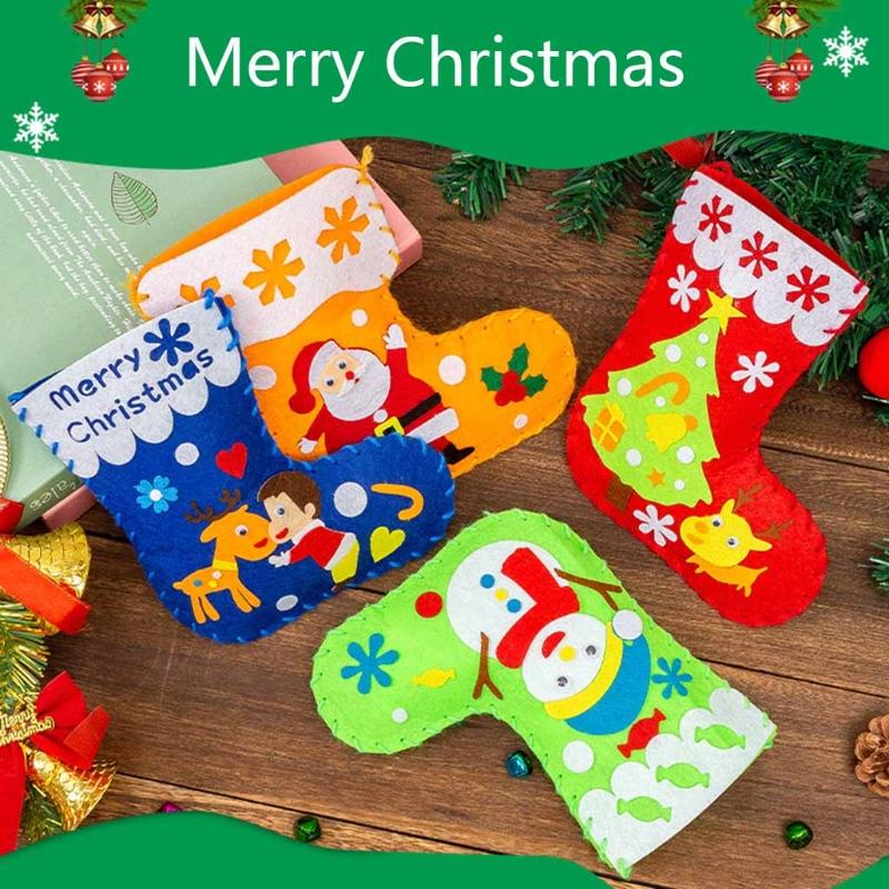 Creative Christmas Stockings Craft DIY Handcrafts Kindergarten Handmade for Toddlers Children Art & Crafts Supply