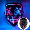 Wireless Halloween Neon LED Purge Mask Masque Masquerade Party Masks Light Grow In The Dark Horror Mask Glowing Masker