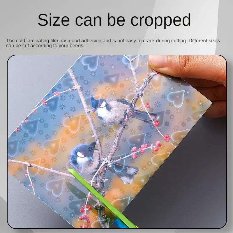 50 Sheets Waterproof Cold Laminating Film Hologram Star Dot Self-adhesive Paper Film DIY Package Card Photo Laminating Film A6