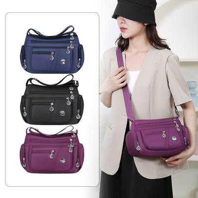 Sac à Bandoulière Oxford Multicouche de Grande Capacité Sac Bandoulière Femme Sac Mère Multifonctionnel