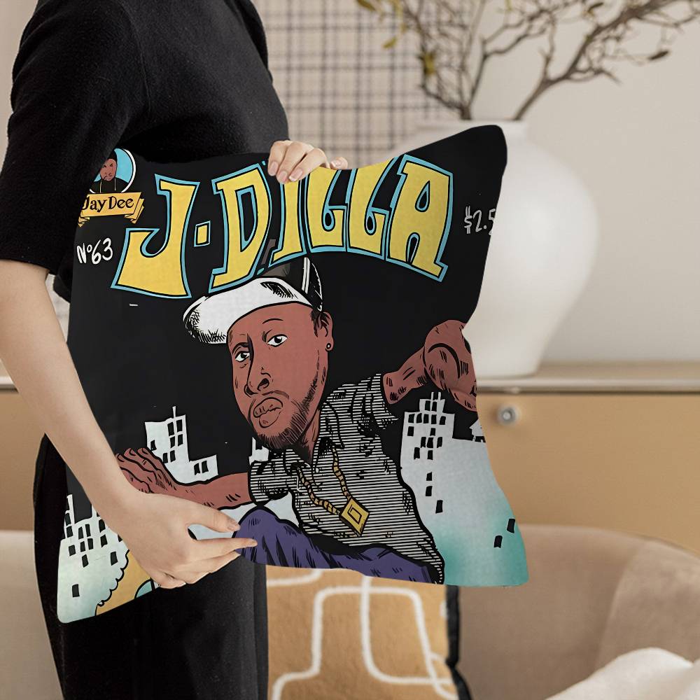 J-J D-Dilla Decorative Room Aesthetics Pillow Case Home Decor Bedroom Sofa Bed Couch Pillow Cover 45X45