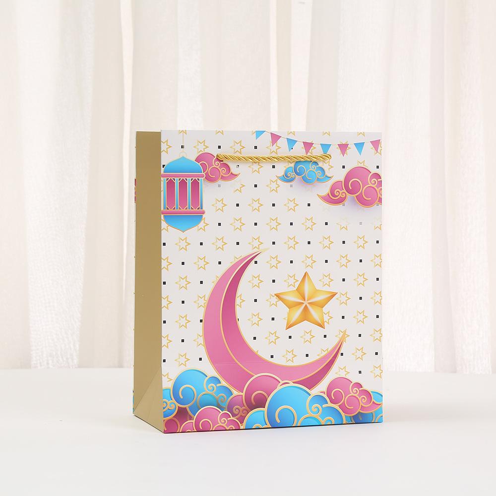 6/10pcs Ramadan Kareem Islamic Gift Bags Decorative Paper Tote Bags with Rope Handles for Presents Party Supplies Packing Candy