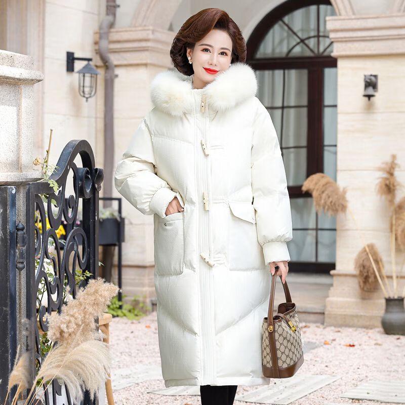 YAYA Women's Mid-length Hooded Thickened Down Jacket