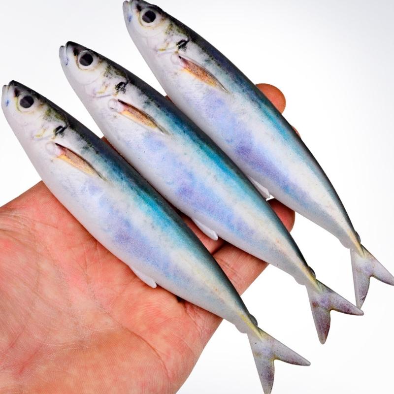 3 Stück Schwebende Weiche Makrelenköder Angelköder Schleppender Schwingender Schwimmender Köder Weicher Künstlicher Swimbait Angelzubehör