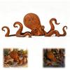 Vintage Iron Rusty Metal Squid Garden Statue Coastal Art Squid Yard Art Decor  Outdoor Yard Art