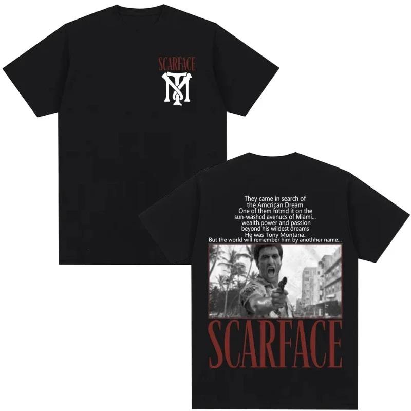 Classic Movie Scarface Tony Montana Al Pacino TShirt Unisex Vintage Gothic Style TShirt Streetwear Women And Men Tshirts S