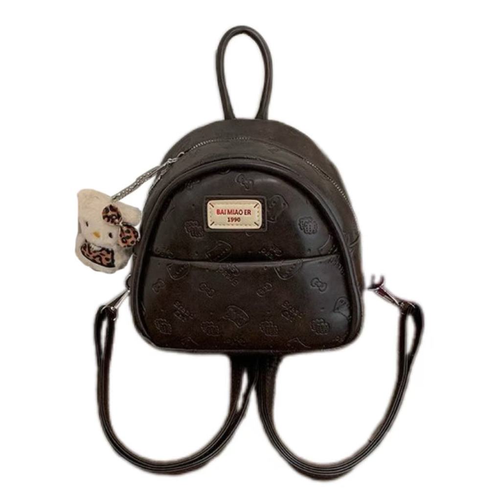 Cute Hello Kitty Print Pu Backpack For Daily Use With Storage And Comfortable Straps
