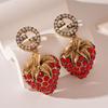 Sterling Silver Needle Earrings: Summer Sweet Strawberry, Cherry & Grape - Cute, Fresh, Versatile Ear Accessories